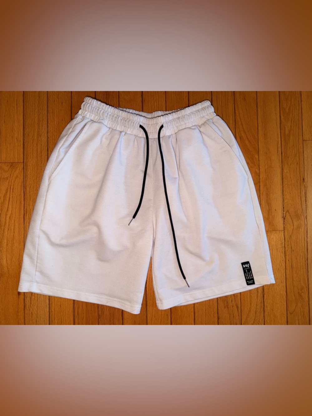 Men’s Shein small white athletic loose elastic drawstring shorts